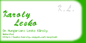 karoly lesko business card
